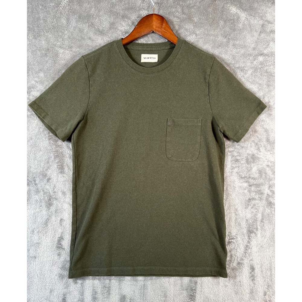 Taylor Stitch Heavy Bag Pocket Tee Mens 17 XS 35x25 Large T-Shirt Green SS